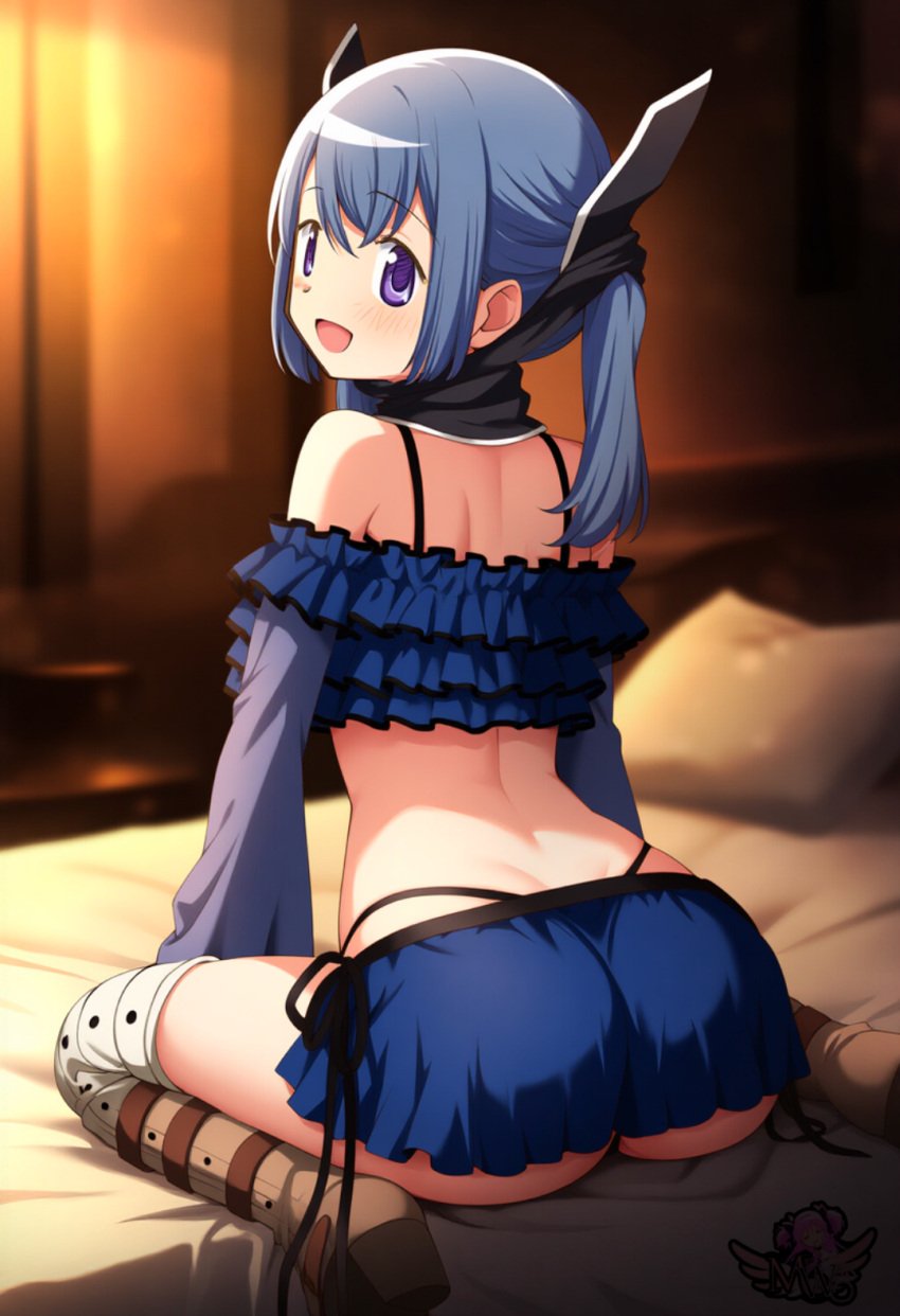 1girls 2024 ai_generated ass bed bedroom blue_hair bubble_ass bubble_butt curvaceous curvy curvy_body curvy_female curvy_figure house human human_only indoors kasane_ao light-skinned_female light_skin madoka_worship magia_record:_mahou_shoujo_madoka_magica_gaiden magical_girl mahou_shoujo_madoka_magica puella_magi_madoka_magica purple_eyes solo solo_female solo_focus twintails white_skin white_skinned_female