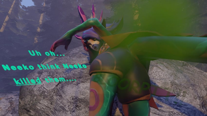 3d bottombeach chameleon fart fart_fetish league_of_legends neeko riot_games