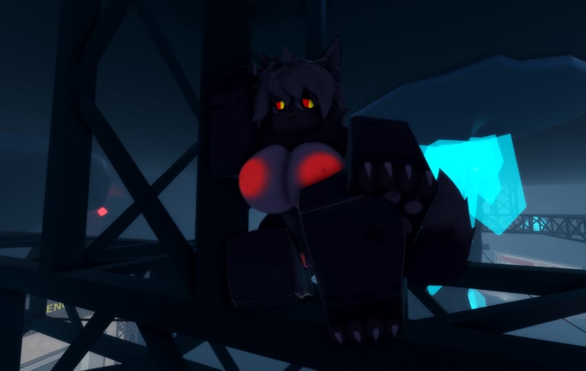 1girls 3d anthro areolae breasts female furry kaiju_paradise looking_down nervous panther panther_(kaiju_paradise) pink_nipples pink_pussy pussy ravenuwu roblox roblox_game robloxian self_upload tagme