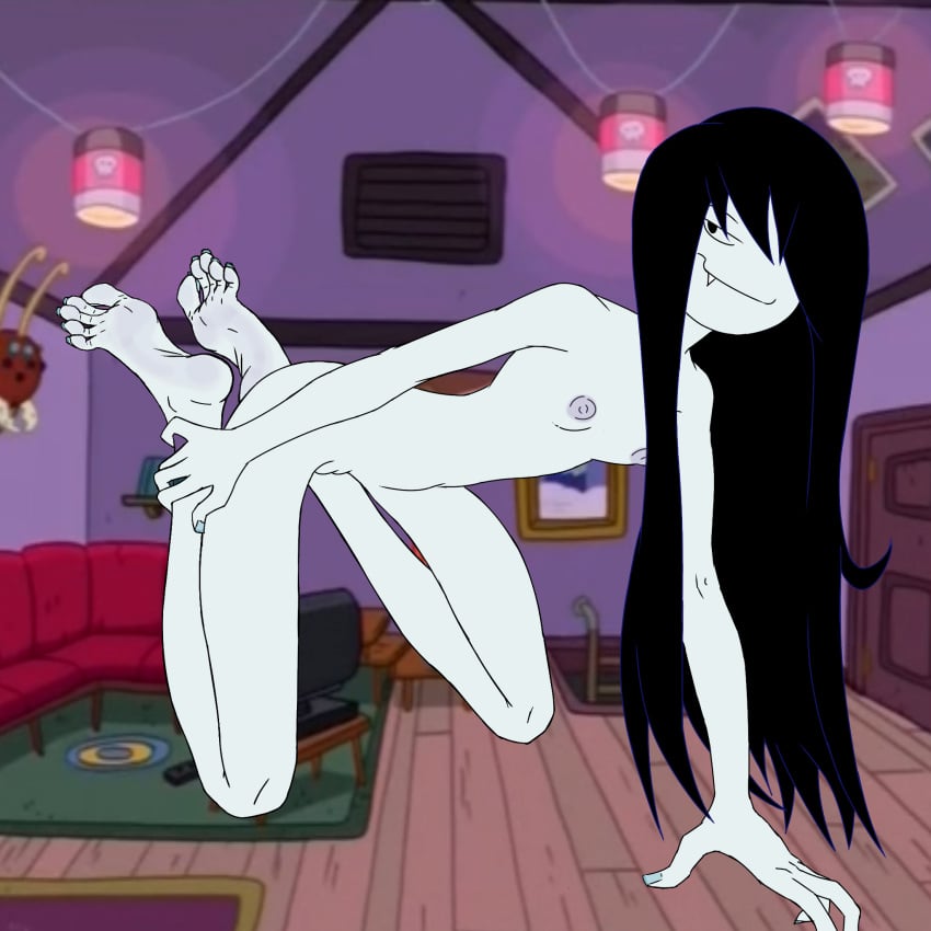 1female 1girl 1girls adventure_time barefoot black_hair cartoon_network feet flat_chest flat_chested foot_fetish long_hair marceline marceline_the_vampire_queen nail_polish nails pale-skinned_female pale_skin skinny skinny_female skinny_girl small_breasts smirk smirking soles soles_female staerk toenail_polish toenails toes vampire vampire_girl