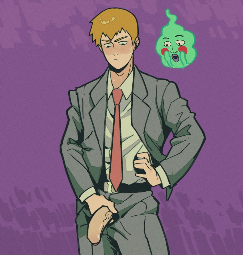 arataka_reigen big_penis blush clothing flaccid flaccid_penis male male_only manly mob_psycho_100 penis toumaart