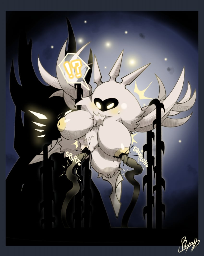 1girls 2025 absurdres ambiguous_gender anthro bayonet_(artist) big_breasts blush breasts cleavage cum cum_in_pussy cum_inside hollow_knight moth moth_girl multi_eye penetration questionable_consent radiance_(hollow_knight) restrained restrained_by_tentacles shade_lord tentacle tentacle_monster tentacle_sex thick_thighs thighs wings yellow_eyes