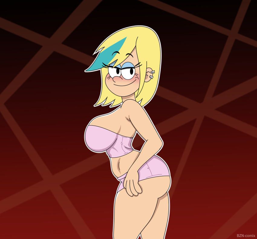 1girls ass belly big_breasts blonde_hair blue_hair blush bra breasts busty butt bzn-comix earrings eyelashes eyeshadow female female_only half-closed_eyes huge_breasts large_breasts panties sam_sharp smile solo solo_female solo_focus the_loud_house thick_thighs thighs underwear