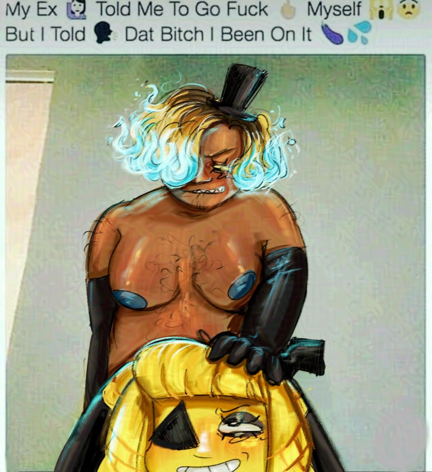 bill_cipher from_behind from_behind_position funny gaywarlock78 joke meme meme_caption self_upload selfcest text