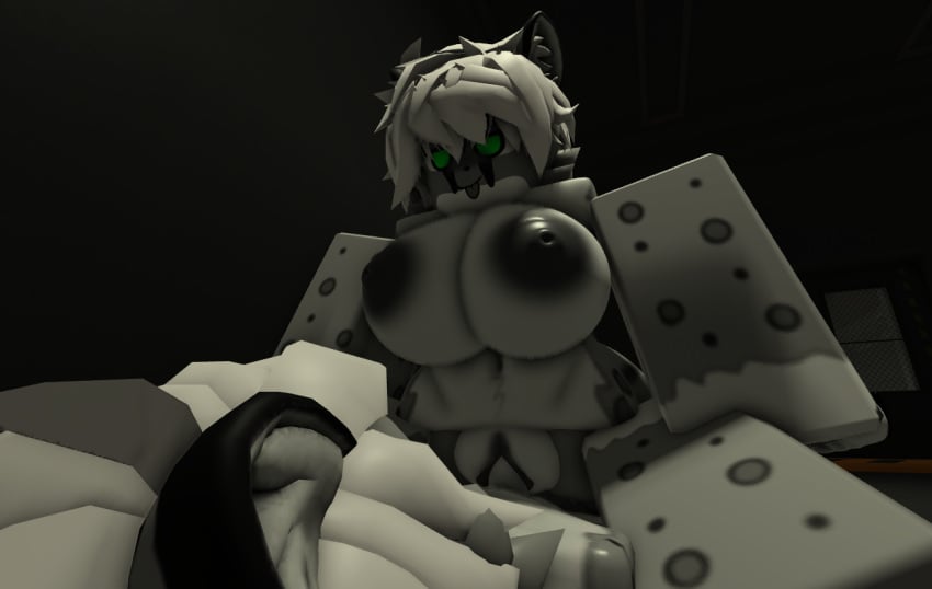 3d anthro balls breasts changed_(video_game) cock colin_(changed) consensual female furry grey_nipples grey_pussy looking_at_partner looking_pleasured male male/female ravenuwu roblox robloxian self_upload sex snow_leopard snow_leopard_(changed) tagme transformed vaginal_penetration