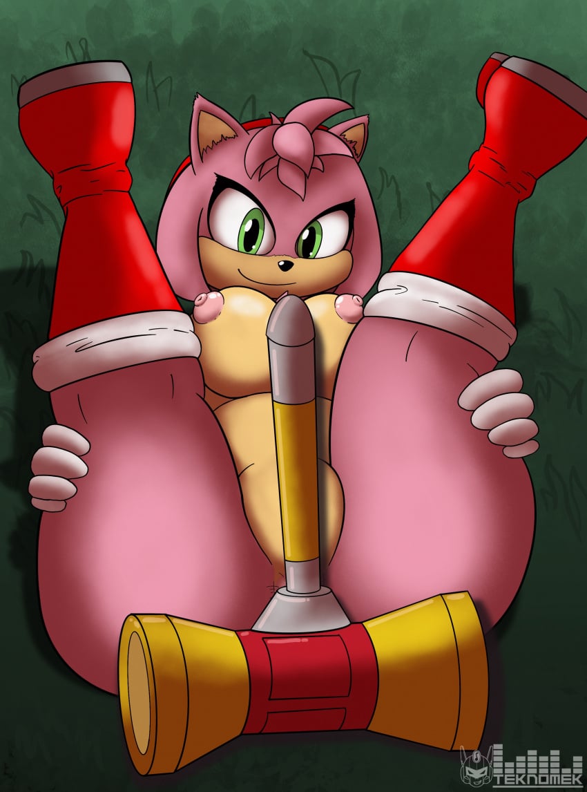 2025 absurd_res amy_rose amy_rose_(sonic_movie) anthro ass boots breasts clothing eulipotyphlan female footwear fur green_eyes hair hammer hedgehog hi_res lying mammal nipples on_back pink_body pink_fur pink_hair sega shoes solo sonic_(series) sonic_the_hedgehog_(film) sonic_the_hedgehog_(series) sonic_the_hedgehog_3_(film) teknomekanoid tools