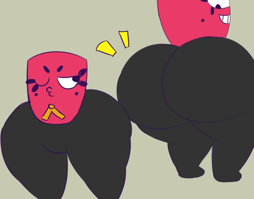 armless assertive_kiwami duck_lips female female_only huge_ass huge_butt huge_thighs hyper_ass large_hips one_eye_closed pink_body snip_(snipperclips) snipperclips solo solo_female twerking wide_hips