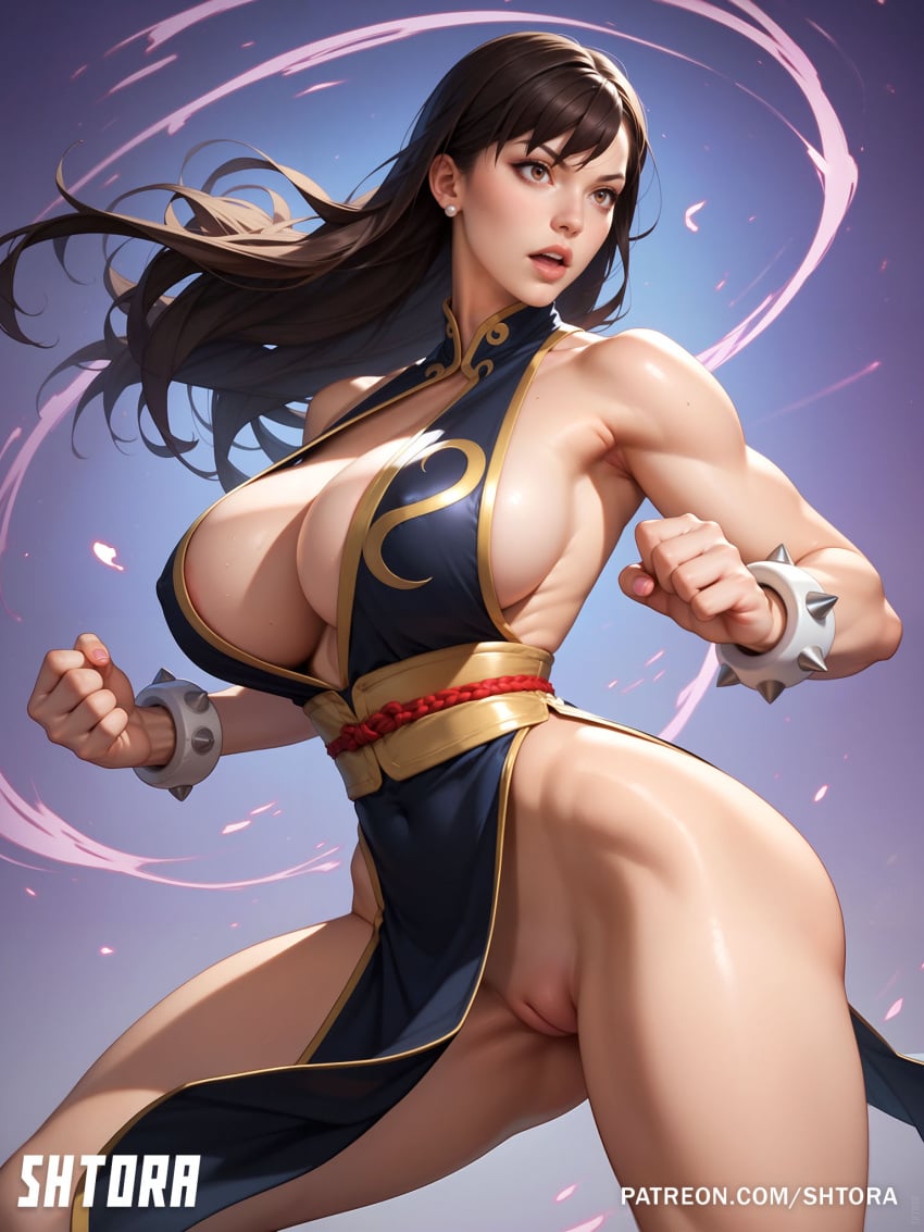 ai_generated ass big_ass big_breasts breasts capcom chun-li curvaceous curvy curvy_female curvy_figure female female_only muscular muscular_female shtora street_fighter thick_thighs