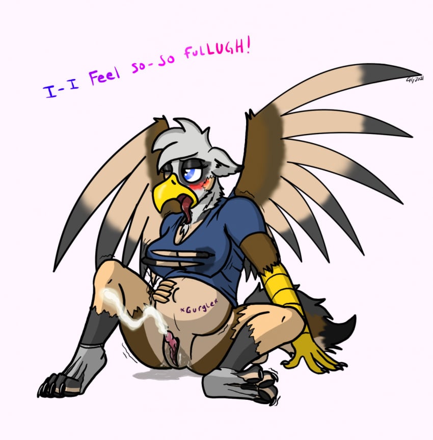 ahe_gao anthro aroused avian beak bodily_fluids breast_growth breasts brown_body brown_fur claws clothing cum cuntboy cuntboy_sans_balls cuntboy_transformation cuntboy_with_breasts dialogue dripping_wet drooling ejaculation feathers fur gender_transformation genital_fluids goldengryphon grey_body grey_fur growth gryphon hand_on_stomach herm hermaphrodite hi_res human human_to_anthro intersex jay_(goldengryphon) lactating looking_pleasured male male_to_cuntboy male_with_breasts maleherm mid_transformation mti_transformation multi_genitalia mythological_avian mythology pawpads paws penis pregnant pregnant_cuntboy pussy pussy_juice rapid_pregnancy saliva solo sound_effects species_transformation spontaneous_pregnancy spread_wings talons tan_body tan_fur torn_clothing transformation unwanted_ejaculation wings