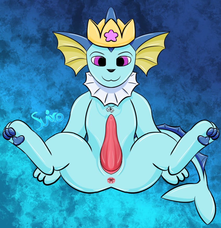 absurd_res ass crown eeveelution feral genitals hi_res male male_only male_vaporeon nintendo penis pok&eacute;mon_(species) pokemon presenting presenting_hindquarters presenting_penis solo spread_legs spreading suiro tapering_penis vapor_(justanormalvaporeon) vaporeon video_games