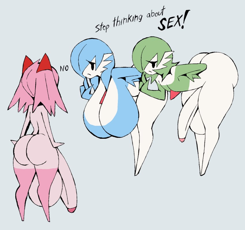 1girls 2boys dialogue english english_text female female_gardevoir femboy fraw_(noriega) gardevoir huge_balls huge_cock hung_trap intraspecies kirlia male male_gardevoir male_kirlia male_pokemon nintendo noriega pokémon_(species) pokemon pokemon_(species) pokemon_rse shiny_gardevoir shiny_pokemon stop_thinking_about_sex text