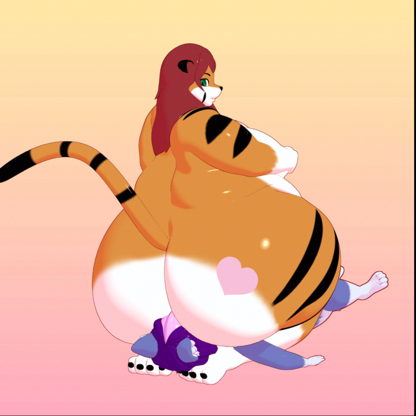 1:1 2019 animated anthro ass ass_to_face big_breasts big_butt black_stripes blue_body blue_fur breasts canid canine canis curvy_figure digital_media_(artwork) dominant dominant_female duo facesitting felid female female_on_top fur gif green_eyes hair heart high_framerate huge_breasts huge_butt ikugo ikugo_(artist) ikugo_(character) interspecies kneeling looking_back male male/female mammal markings multicolored_body multicolored_hair nude obese on_top orange_body orange_fur overweight overweight_female pantherine pink_hair purple_hair rear_view red_hair short_playtime side_boob simple_background sitting size_difference smothering striped_body striped_fur striped_markings striped_tail stripes tail_markings thick_thighs tiger two_tone_hair voluptuous white_body wolf