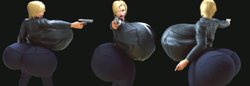 3d aya_brea big_ass big_breasts blonde_hair female firearm gun handgun huge_ass huge_breasts human hyper_ass hyper_bimbo hyper_breasts jackd22 pale_skin parasite_eve pose square_enix tight_pants weapon