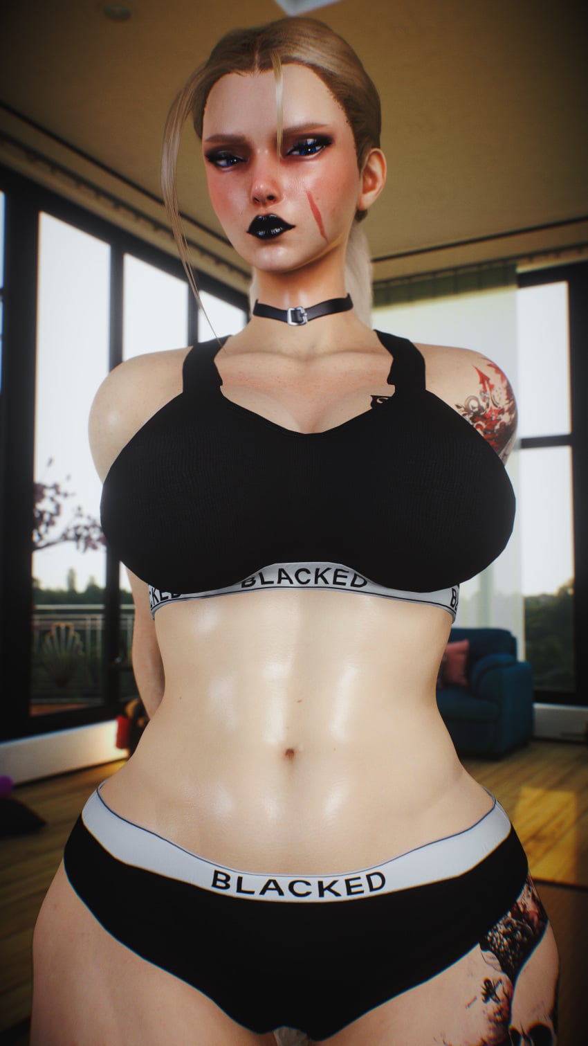 1girl 1girls 2026 3d 4k background belly belly_button big_breasts big_hips big_lips big_thighs black_eyeshadow black_lipstick blacked_clothing blonde_female blonde_hair blue_eyes bnwo bra braid braided_hair breasts cammy_white capcom choker chromatic_aberration clothed clothing crashbanditkut curvy day depth_of_field detailed_background eyebrows eyelashes eyeshadow female gym hair hi_res high_resolution highres human indoors inside light-skinned_female light_skin lips lipstick long_eyelashes long_hair long_nails looking_at_viewer love_handles makeup mascara mature nail_polish nails navel panties pinup qos qos_tattoo queen_of_spades queen_of_spades_symbol queen_of_spades_tattoo room scar scar_on_face self_upload skull_tattoo snowbunny solo solo_female solo_focus sports_bra sports_panties sportswear standing straight street_fighter street_fighter_6 sunlight sweat sweating tattoo tattoo_on_chest tattoo_on_legs tattooed_arm tattoos thick thick_lips thick_thighs thighs tummy virt-a-mate virtamate voluptuous voluptuous_female wet wet_body wet_skin young young_female