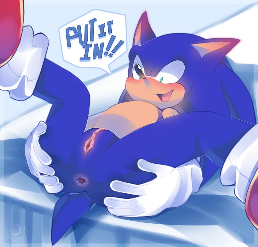 andromorph anthro anus ass blue_body blue_fur blueseamoon blush cuntboy detailed_background english_text eulipotyphlan fur genderswap genderswap_(mti) genitals hedgehog hi_res intersex inviting lying mammal on_back open_mouth presenting presenting_anus pussy rule_63 sega solo sonic_(series) sonic_the_hedgehog sonic_the_hedgehog_(series) spread_anus spread_butt spread_legs spreading text watermark