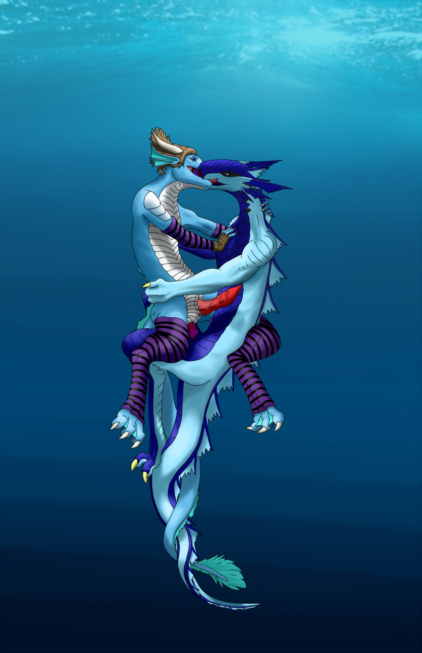 anthro asphyxiation bisexual breath_play dragon drake_(disambiguation) female floating gay girly hi_res ice kissing male male/male matt space under warmers water yaoi