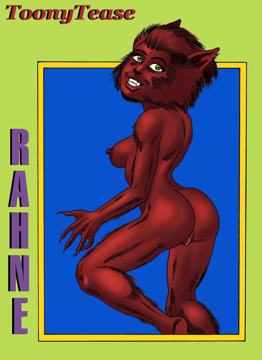 ass brown_fur claws female green_eyes large_breasts marvel marvel_comics monster_girl new_mutants pointy_ears pussy solo toonytease werewolf wolfsbane_(x-men) x-men