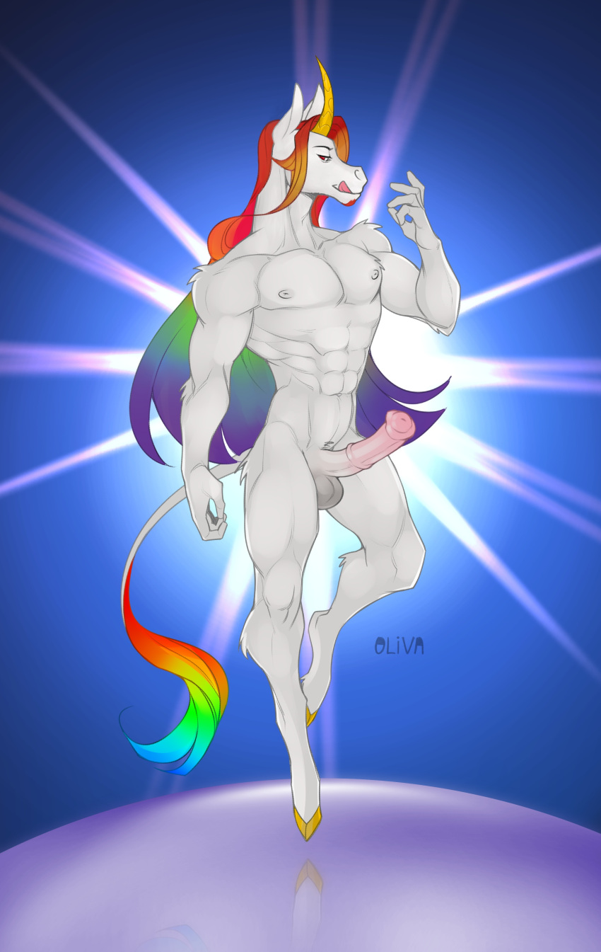 abs absurd_res anatomically_correct anatomically_correct_genitalia anatomically_correct_penis animal_genitalia animal_penis anthro areola athletic athletic_anthro athletic_male balls bangs bedroom_eyes biceps big_muscles closed_smile colored digital_media_(artwork) eqamrd equid equine equine_genitalia equine_penis eye_contact fingers floating fur genitals hair hi_res hooves horn kadaus licking licking_lips light light_beam long_hair looking_at_another looking_at_partner lust male mammal medial_ring midair monotone_body mouth_closed multicolored_hair muscular muscular_male muscular_thighs mythological_creature mythological_equine mythology narrowed_eyes naughty_face nipples nude pecs penis pose rainbow_hair seductive smile solo tail tail_tuft tongue tongue_out tuft unicorn unicorn_horn white_body