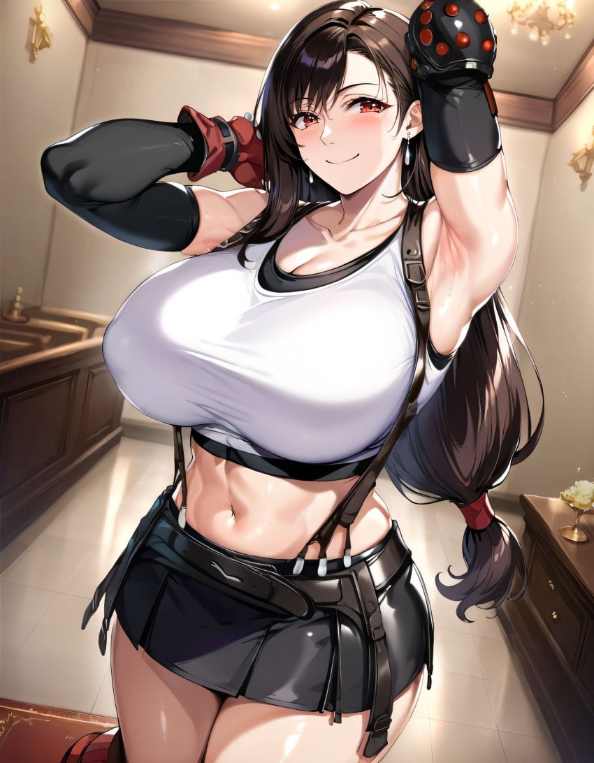 1girls ai_generated alternate_breast_size big_breasts bostin breasts busty curvaceous curvy curvy_body curvy_female curvy_figure curvy_milf female final_fantasy_vii huge_breasts large_breasts latina sweat sweating sweaty sweaty_body sweaty_breasts tetas thick_thighs thighs tifa_lockhart venus_body voluptuous