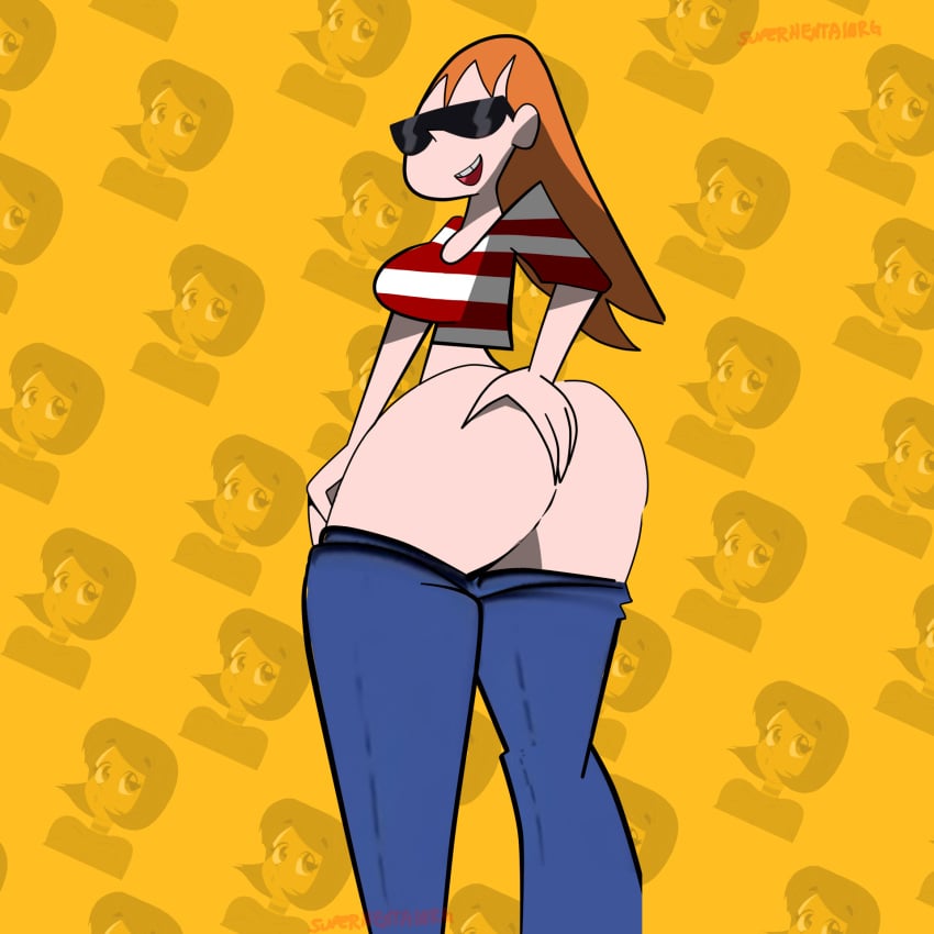 ass ass_focus auburn_hair big_breasts bikini bubble_ass bubble_butt cartoon_network dee_dee_replacement dexter's_laboratory dialogue female glasses hi_res huge_ass huge_breasts huge_butt jeans light-skinned_female light_skin long_hair mature_female milf mother orange_hair red_hair speech_bubble sunglasses superhentaiorg thick_thighs tinted_eyewear