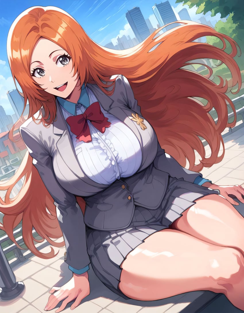 1girls ai_generated alternate_breast_size big_breasts bleach bostin breasts busty curvaceous curvy curvy_body curvy_female curvy_figure female huge_breasts inoue_orihime large_breasts sweat sweating sweaty sweaty_body sweaty_breasts thick_thighs thighs venus_body voluptuous