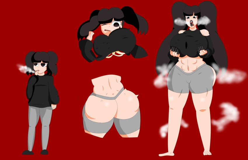 alex_el_png ass_expansion bimbo bimbofication bimbofied breast_expansion budaica cigarette cigarette_in_mouth female female_only hair_growth lip_expansion oc open_mouth smoke smoking_pipe smoking_tobacco solo thick_thighs thigh_expansion transformation transformation_sequence