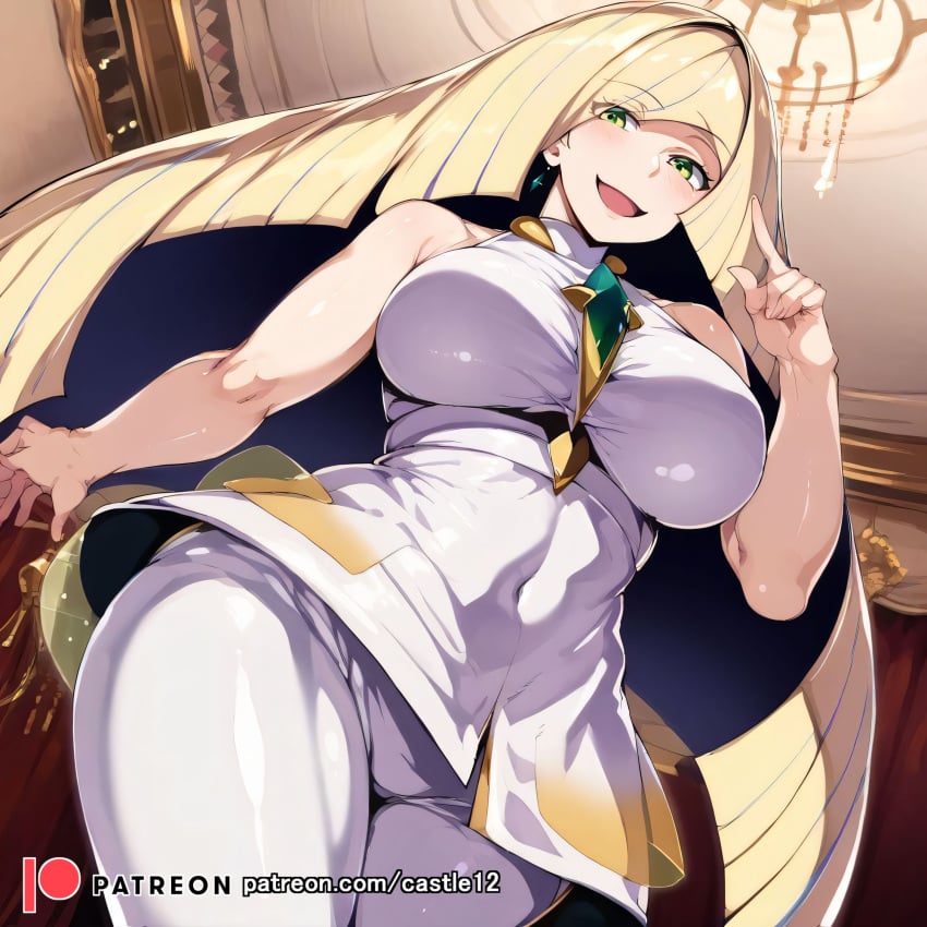 1girls ai_generated alternate_breast_size big_breasts breasts busty castle12 curvaceous curvy curvy_body curvy_female curvy_figure female huge_breasts large_breasts lusamine_(pokemon) pokemon sweat sweating sweaty sweaty_body sweaty_breasts thick_thighs thighs venus_body voluptuous