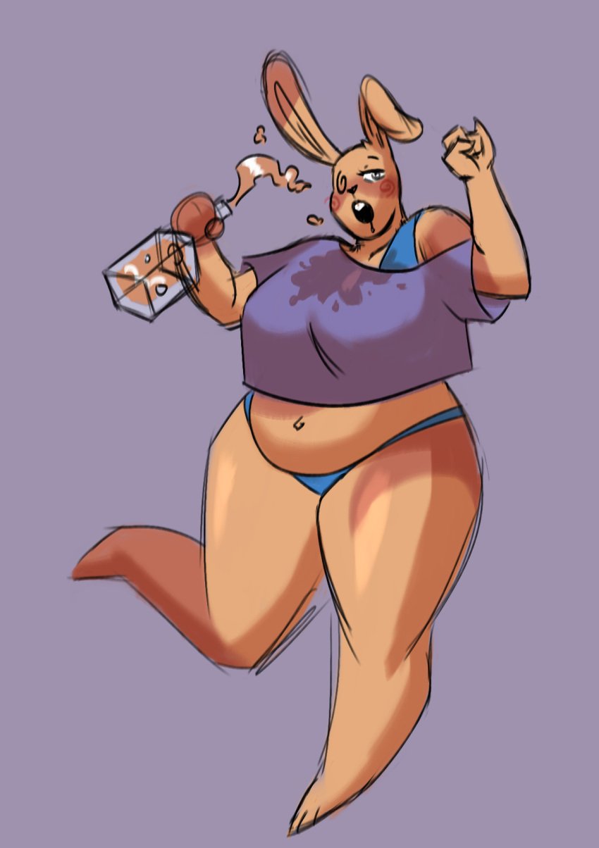 alcohol anthro bedroom_eyes beer beverage big_breasts bra_strap breasts dracozhilla drunk drunk_bun_(undertale) female hi_res human lagomorph leporid mammal narrowed_eyes overweight rabbit seductive short_stack sketch sketchy slightly_chubby solo stain stained_clothing substance_intoxication undertale undertale_(series)