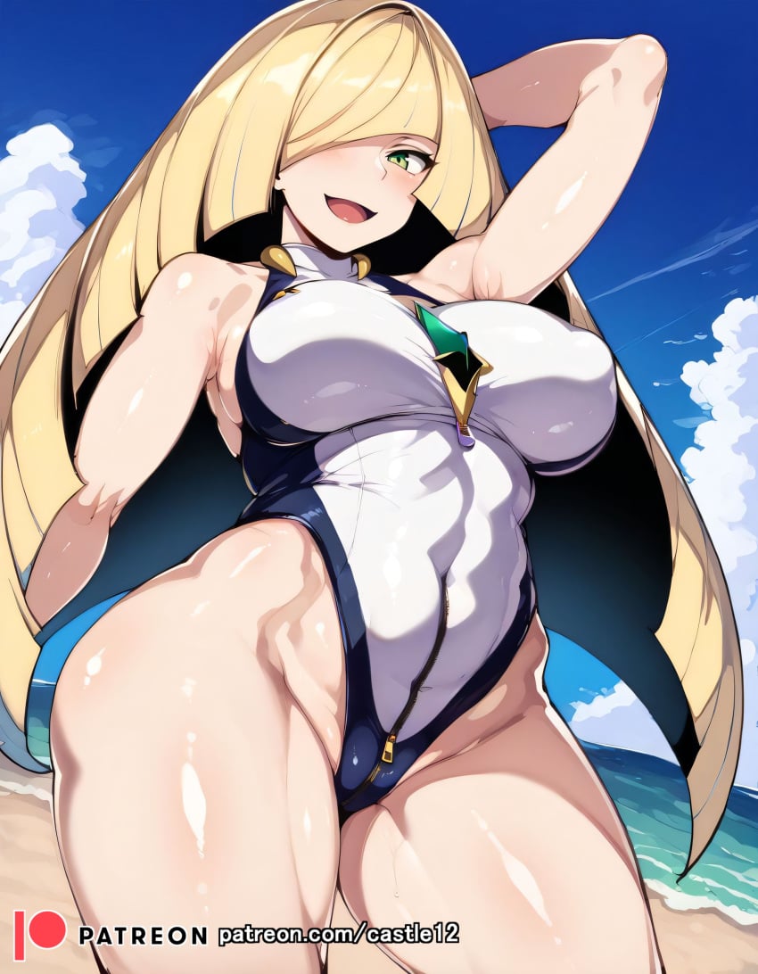 1girls ai_generated alternate_breast_size big_breasts breasts busty castle12 curvaceous curvy curvy_body curvy_female curvy_figure female huge_breasts large_breasts lusamine_(pokemon) pokemon sweat sweating sweaty sweaty_body sweaty_breasts thick_thighs thighs venus_body voluptuous