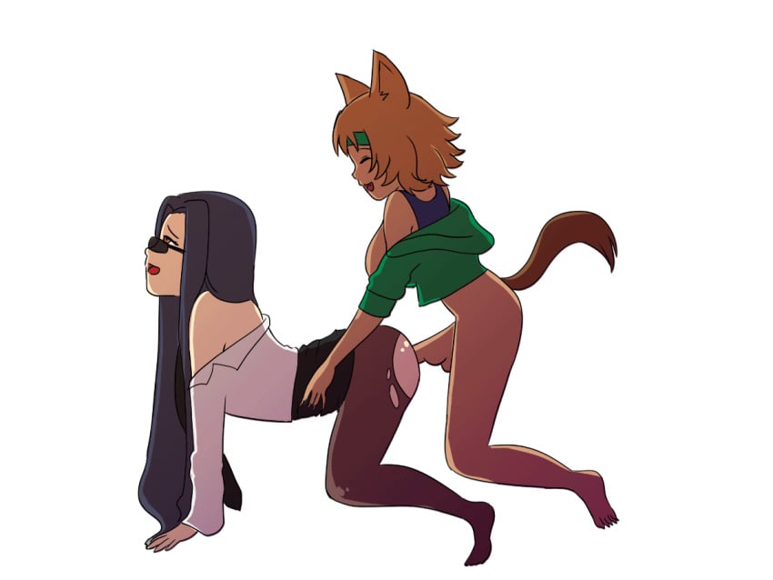 1futa 1girl1futa 1girls animal_ears animated blank_background bottomless canine canine_humanoid canine_penis clothed clothing dark-skinned_futanari dark_skin dog_ears dog_tail doggirl duo face_down_ass_up female femsub fur_covered_monstergirl futa_on_female futadom futanari glasses human human_on_humanoid humanoid interspecies kemonomimi kuroko_smith light-skinned_female light_skin looking_over_eyewear looking_over_glasses looking_over_sunglasses monster_girl monster_musume_no_iru_nichijou mostly_clothed oishiisatan pale_skin partially_clothed polt_(monster_musume) sex sunglasses tinted_eyewear top-down_bottom-up torn_clothes torn_legwear