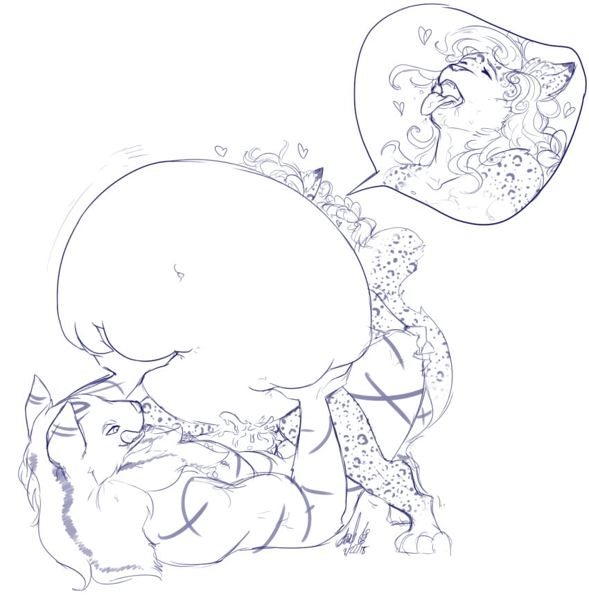 2015 ahe_gao anthro belly big_belly blue_and_white bodily_fluids canid canine canis cowgirl_position cum cum_belly cum_in_pussy cum_inside dalthios duo felid female fey from_front_position fucked_silly genital_fluids hair hi_res holding_belly hyper hyper_belly inflation interspecies larger_male leg_grab leopard licking licking_lips line_art looking_pleasured male male/female mammal messy_hair monochrome muscular muscular_anthro muscular_male neck_tuft nude on_bottom on_top open_mouth pantherine penetration sex size_difference smaller_female story story_in_description thehungrysuccubus tongue tongue_out tuft tzelle vaginal_penetration wolf