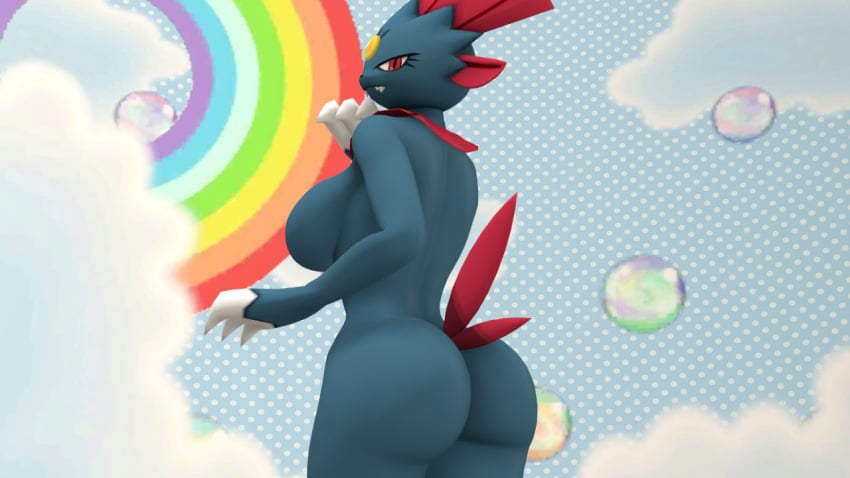 3d 3d_(artwork) anthro baek-myo nintendo pokémon_(species) pokemon weavile