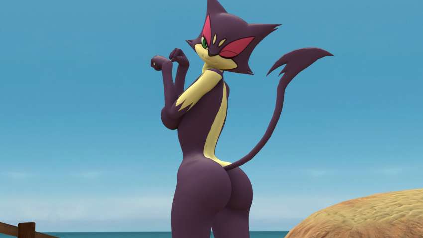 3d 3d_(artwork) anthro baek-myo nintendo pokémon_(species) pokemon purrloin