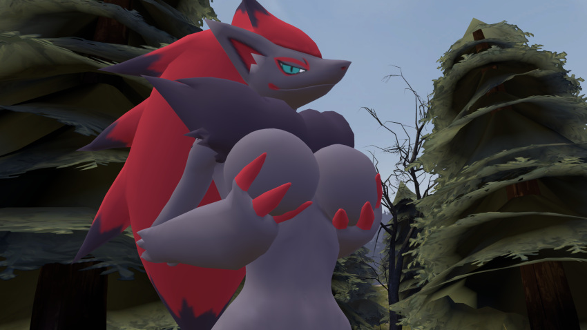 3d 3d_(artwork) anthro baek-myo nintendo pokémon_(species) pokemon zoroark