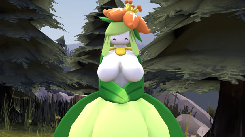 3d 3d_(artwork) anthro dnrud12 lilligant nintendo pokémon_(species) pokemon