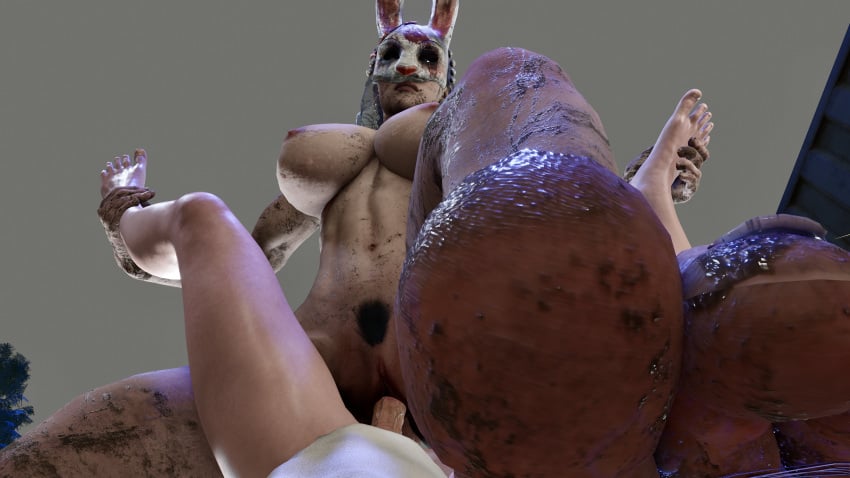 3d amazon_position bigger_female dbd dead_by_daylight dirty_feet dubious_consent feet huntress_(dead_by_daylight) male_sub muscular_female pubic_hair size_difference vaginal_penetration