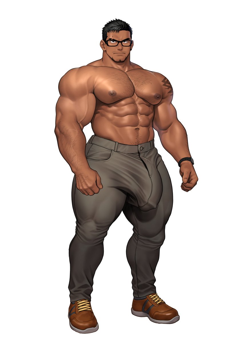 abs bara biceps big_cock big_muscles big_pecs big_penis black_hair blush bodybuilder censored chest_hair gay hairy_chest hairy_thighs heavy_balls high_resolution highres huge_cock kuromine_hiraya large_balls large_cock large_penis large_testicles leg_hair male male_only massive_balls massive_cock massive_penis movement_lines muscle muscles muscular muscular_back muscular_male muscular_thighs nipple_hair nipples pecs penis pubic_hair sweating swinging_balls tan_skin thick_thighs veins veiny_muscles yuatari