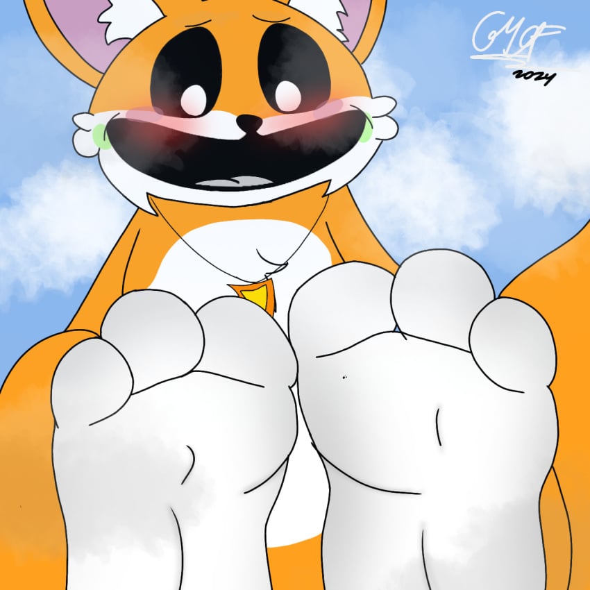 anthro anthro_on_anthro anthro_only big_paws black_sclera blush critters_(poppy_playtime) feet feet_fetish foot_fetish fox foxylomar foxylomar(bygenetricsproto) foxylomar(poppyplaytime) furry_only macro no_humans oc ocs poppy_playtime poppy_playtime_(chapter_3) protect_critters(poppyplaytime) sex smiling_critters smilling tagme two_tail white_pupils