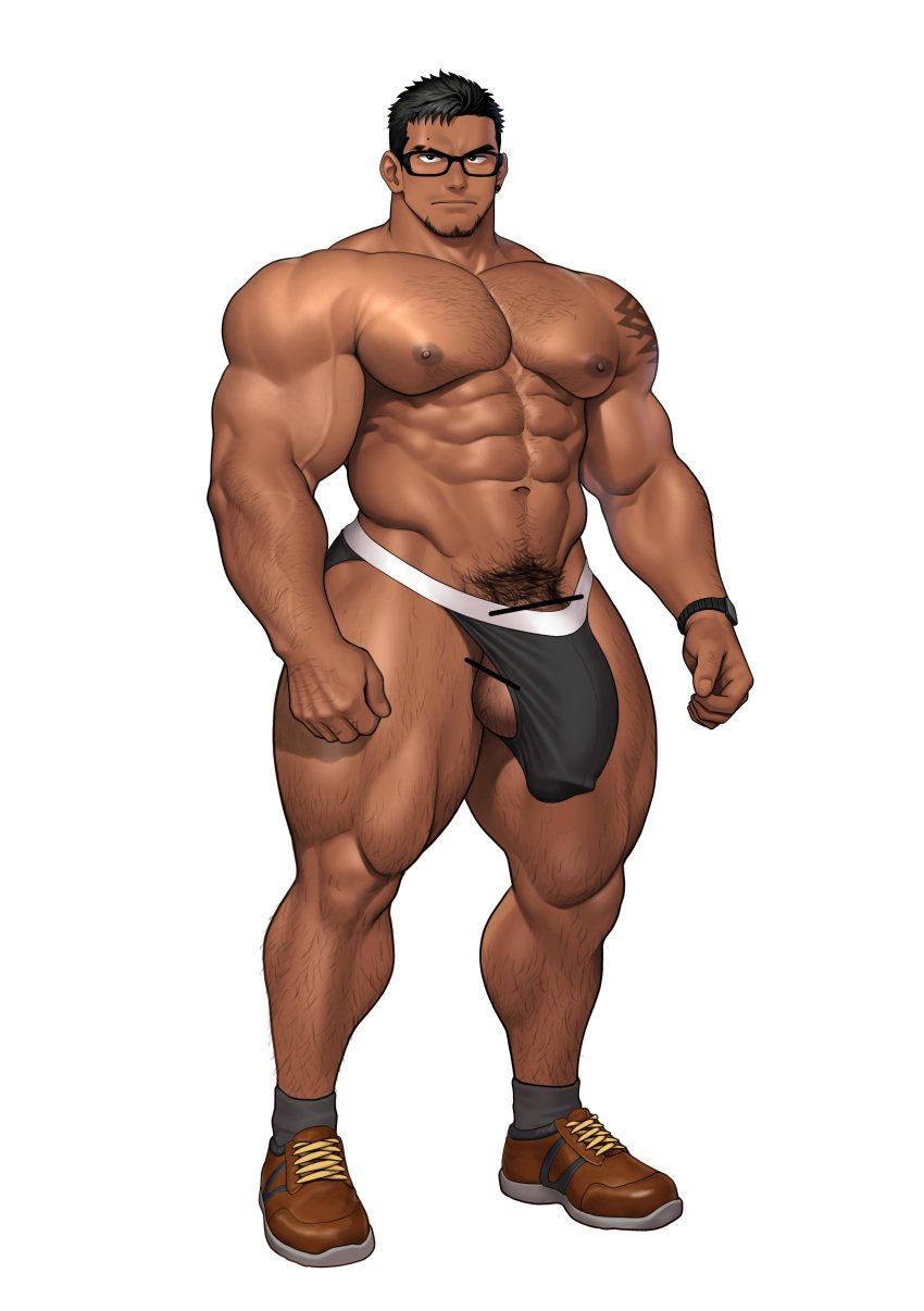 abs bara biceps big_cock big_muscles big_pecs big_penis black_hair blush bodybuilder censored chest_hair gay hairy_chest hairy_thighs heavy_balls high_resolution highres huge_cock kuromine_hiraya large_balls large_cock large_penis large_testicles leg_hair male male_only massive_balls massive_cock massive_penis movement_lines muscle muscles muscular muscular_back muscular_male muscular_thighs nipple_hair nipples pecs penis pubic_hair sweating swinging_balls tan_skin thick_thighs veins veiny_muscles yuatari