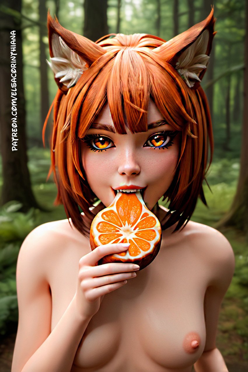 1girls 1woman ai ai-created ai_art ai_generated ai_porn arknights big_tail brown_hair eat eating_fruit eating_orange elsacorinthiana exhibitionism exposed_midriff exposed_shoulders exposed_torso facing_viewer female female_naked female_nude female_nudity female_only forest forest_background fruit half_body hentai hourglass_figure jungle jungle_background light-skinned_female light_skin looking_at_viewer medium_breasts midriff naked nature nature_background nude nude_female nudism nudist nudity nudity_girl orange orange_eyes orange_hair patreon patreon_link patreon_url patreon_username posing posing_for_picture posing_for_the_viewer pussy ratatos_browntail_(arknights) skinny solo squirrel squirrel_ears tail thin_body tree trees tress white_skin