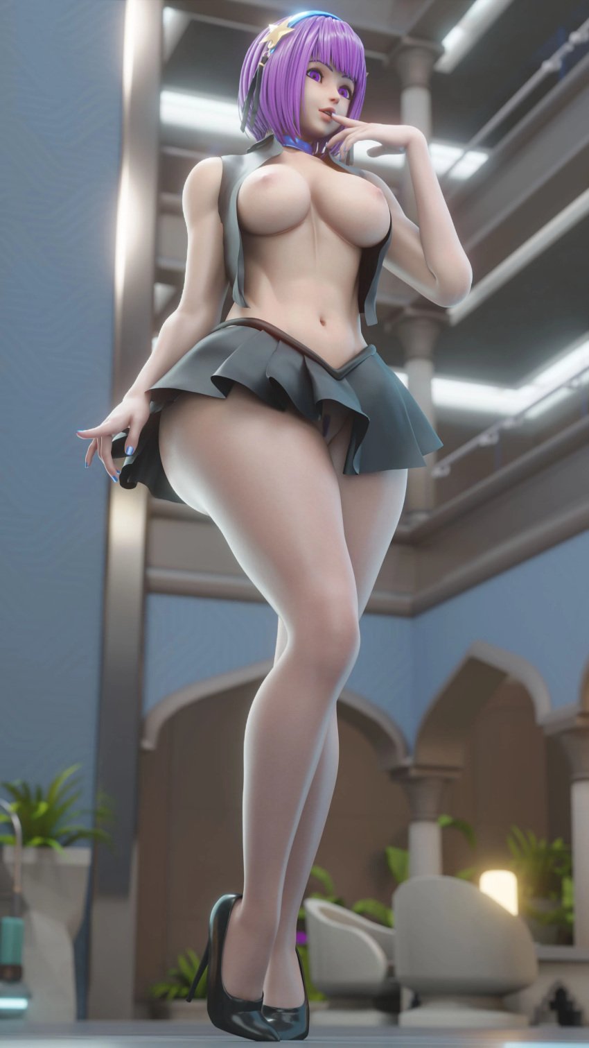 1girls 3d athena_asamiya big_ass big_breasts breasts breasts_out bubble_butt busty clothed cute cute_face dat_ass fat_ass female hair_ornament headband heels highres huge_ass juicy_butt king_of_fighters latex light-skinned_female light_skin miniskirt outdoors outside pale-skinned_female pale_skin pervertmuffinmajima pink_nipples public purple_eyes purple_hair round_ass round_breasts round_butt shirt short_hair skirt standing star thick thick_ass thick_thighs thighs tied_hair tits_out voluptuous voluptuous_female