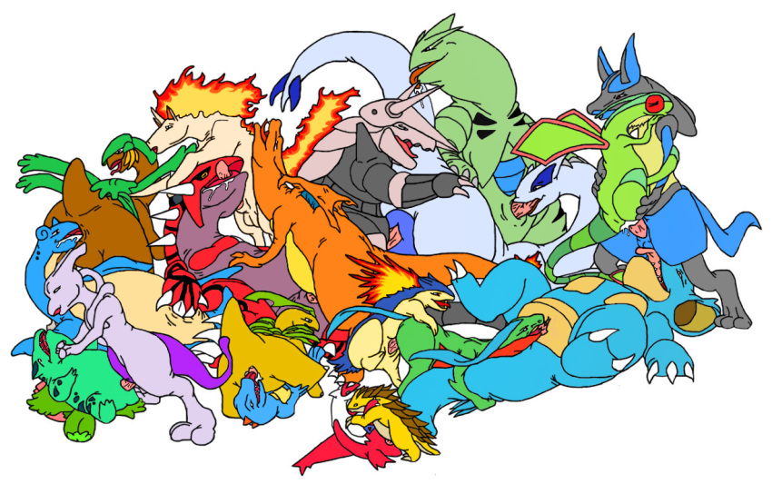 aggron bayleef charizard croconaw flygon groudon grovyle ivysaur lapras latias lucario lugia male/ambiguous mewtwo mewtwox nidoqueen nintendo pokemon pokemon_(species) pokemon_gsc pokemon_rgby pokemon_rse rapidash sandslash straight_hair tropius typhlosion tyranitar