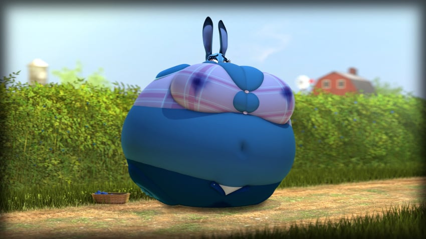 16:9 2021 3d_(artwork) alternate_version_at_source anthro basket belly belly_expansion berry_juice big_belly big_breasts big_cheeks black_eyebrows blue_body blue_bottomwear blue_clothing blue_ears blue_inner_ear blue_pants blueberry_(fruit) blueberry_inflation blueberry_juice bodily_fluids body_inflation bottomwear breast_expansion breasts button_(fastener) clothed clothing colored container digital_media_(artwork) disney expansion eyebrows eyelashes farm female food fruit hi_res huge_belly huge_breasts huge_cheeks hyper hyper_belly hyper_breasts hyper_inflation immobile inflation judy_hopps juice_(beverage) lactating lagomorph leporid mammal navel not_person420 open_bottomwear open_clothing open_pants outside pants plant purple_clothing purple_eyes purple_shirt purple_topwear rabbit round_body shaded shirt shrub solo source_filmmaker_(artwork) spherical_inflation stained_clothing swollen_cheeks tight_clothing topwear unusual_bodily_fluids unusual_lactation widescreen zootopia