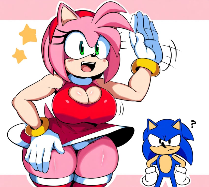 1boy 1boy1girl 1girls ai_generated amy_rose ass big_breasts female furry furry_female hedgehog huge_ass male/female mullon novelai panties sega sonic_(series) sonic_the_hedgehog sonic_the_hedgehog_(series) voluptuous waving