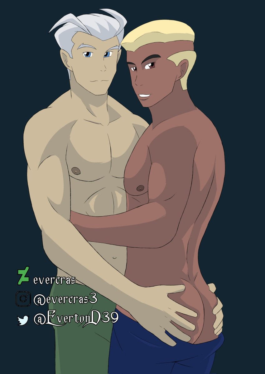 ass_grab evercras gay nsfw spyke_(x_men) yaoi yellow_hair