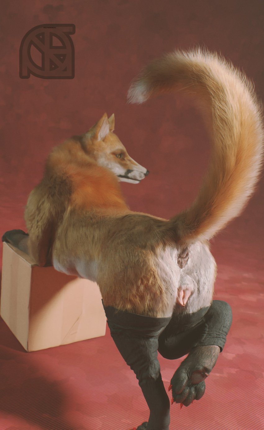 1girls 3d_(artwork) absurd_res animal_genitalia animal_pussy anus ass butt canid canine canine_pussy clothing cosmiclife digital_media_(artwork) female female_only feral fox furry genitals hi_res legwear looking_back mammal pinup pose presenting presenting_anus presenting_hindquarters presenting_pussy pussy raised_tail realistic semi-anthro solo stockings