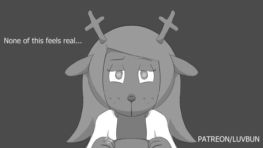 16:9 animated anthro antlers capreoline cervid deltarune duo fellatio female first_person_view freckles greyscale hi_res horn human kris_(deltarune) lil'bun looking_at_viewer male mammal monochrome noelle_holiday oral oral_penetration penetration penile reindeer ring sex short_playtime snowgrave undertale_(series) video_games widescreen