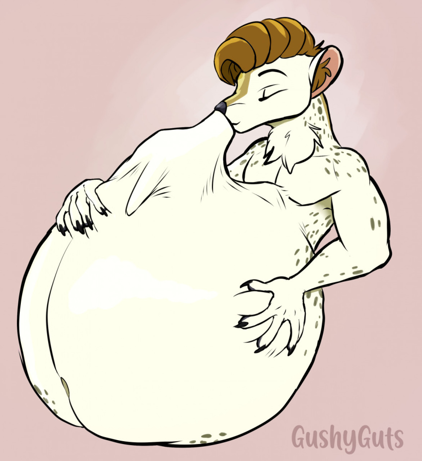 anthro belly big_belly daphniir dragon duo gushyguts hi_res hyper hyper_belly kissing male male/male mammal mustela mustelid musteline navel pencer_pine_(pencer) scalie stoat true_musteline vore western_dragon