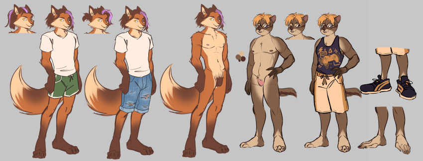 2boys absurd_res anthro canid canine design_sheet duo ennis fox furlough_games game_developer ground_squirrel hi_res jack_(disambiguation) male male_only mammal model_sheet rodent sciurid simple_background