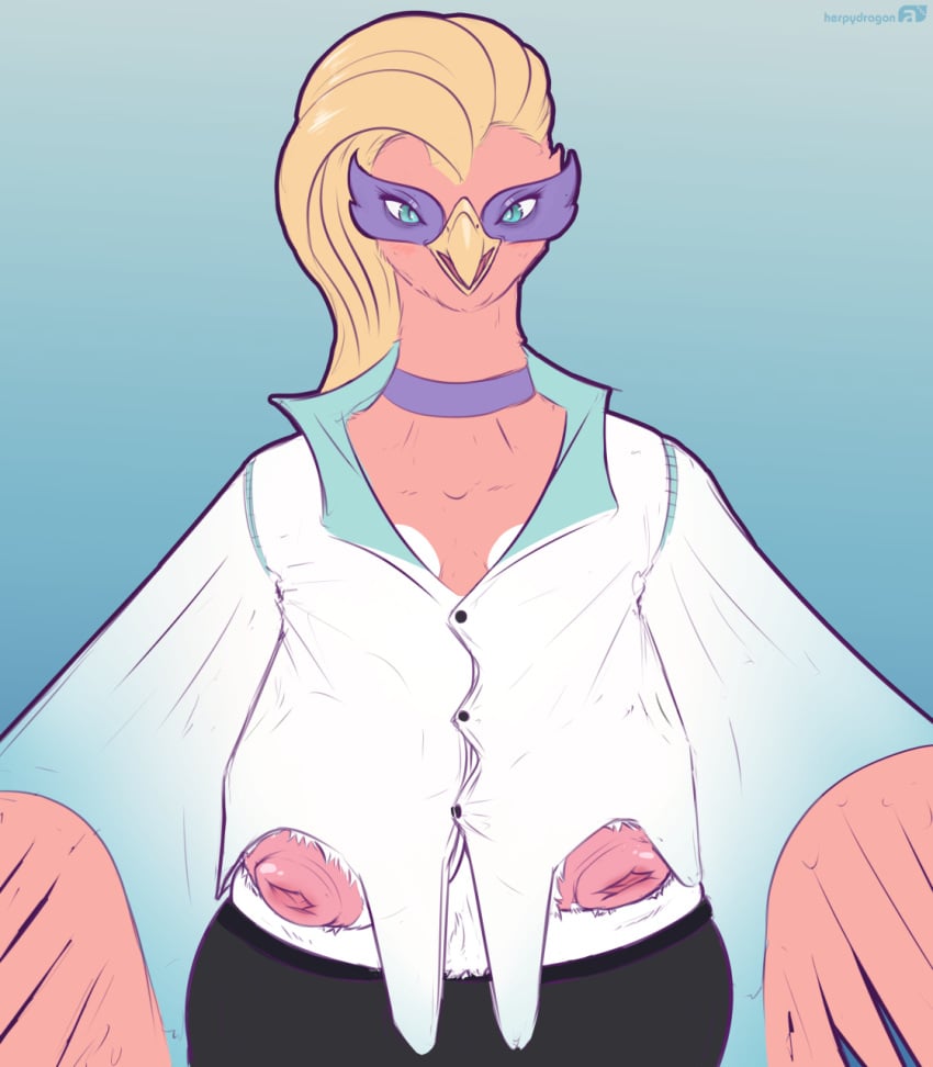 anthro anthrofied areola avian beak big_areola big_breasts big_nipples blouse braless breasts clothed clothing curvy_figure exposed_breasts feathers female herpydragon hi_res ho-oh huge_breasts huge_nipples legendary_pokémon luiante_faellan mature_anthro mature_female nintendo nipples partially_clothed pink_nipples pokémon_(species) pokemon presenting presenting_breasts red_body red_feathers sagging_breasts skimpy solo topwear video_games white_body white_feathers